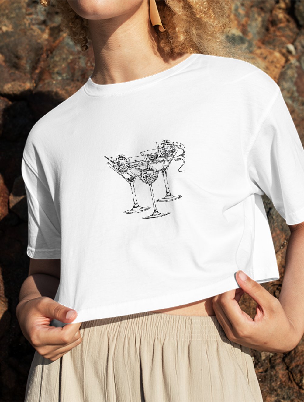 Disco Martini Crop Top Oversize