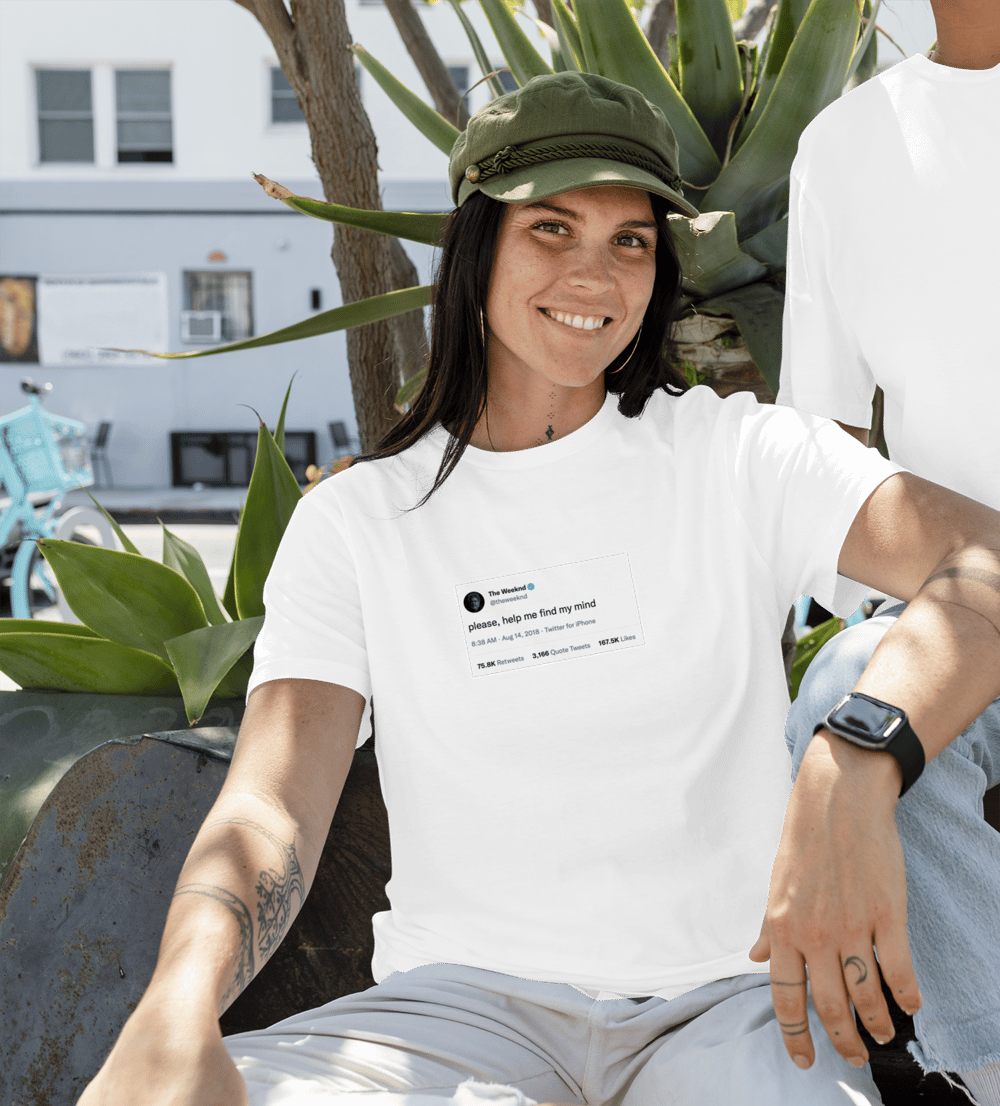 Please Help Me Find My Mind Tişört - Beyaz