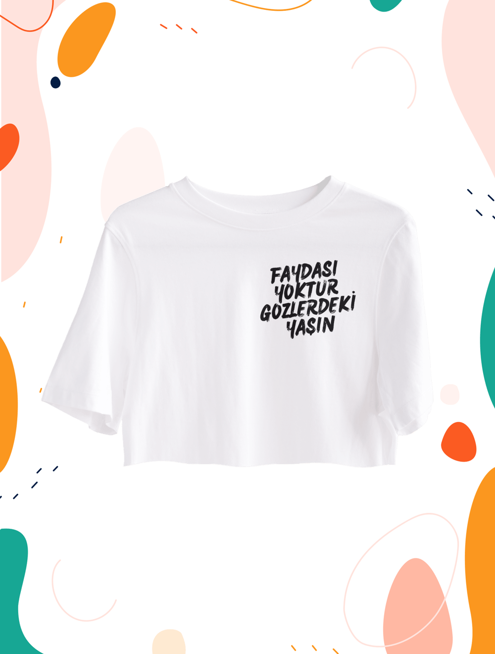 Faydası Yoktur Crop Top Oversize 4801905