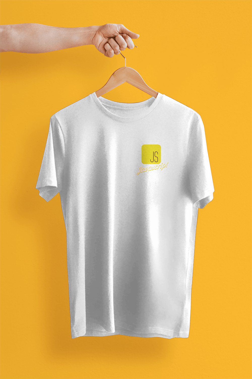 Javascript Baskılı Siyah Bisiklet Yaka T-shirt