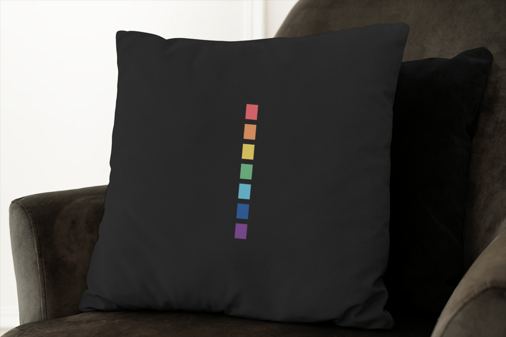 Velev Yastık Siyah Gökkuşağı Şerit