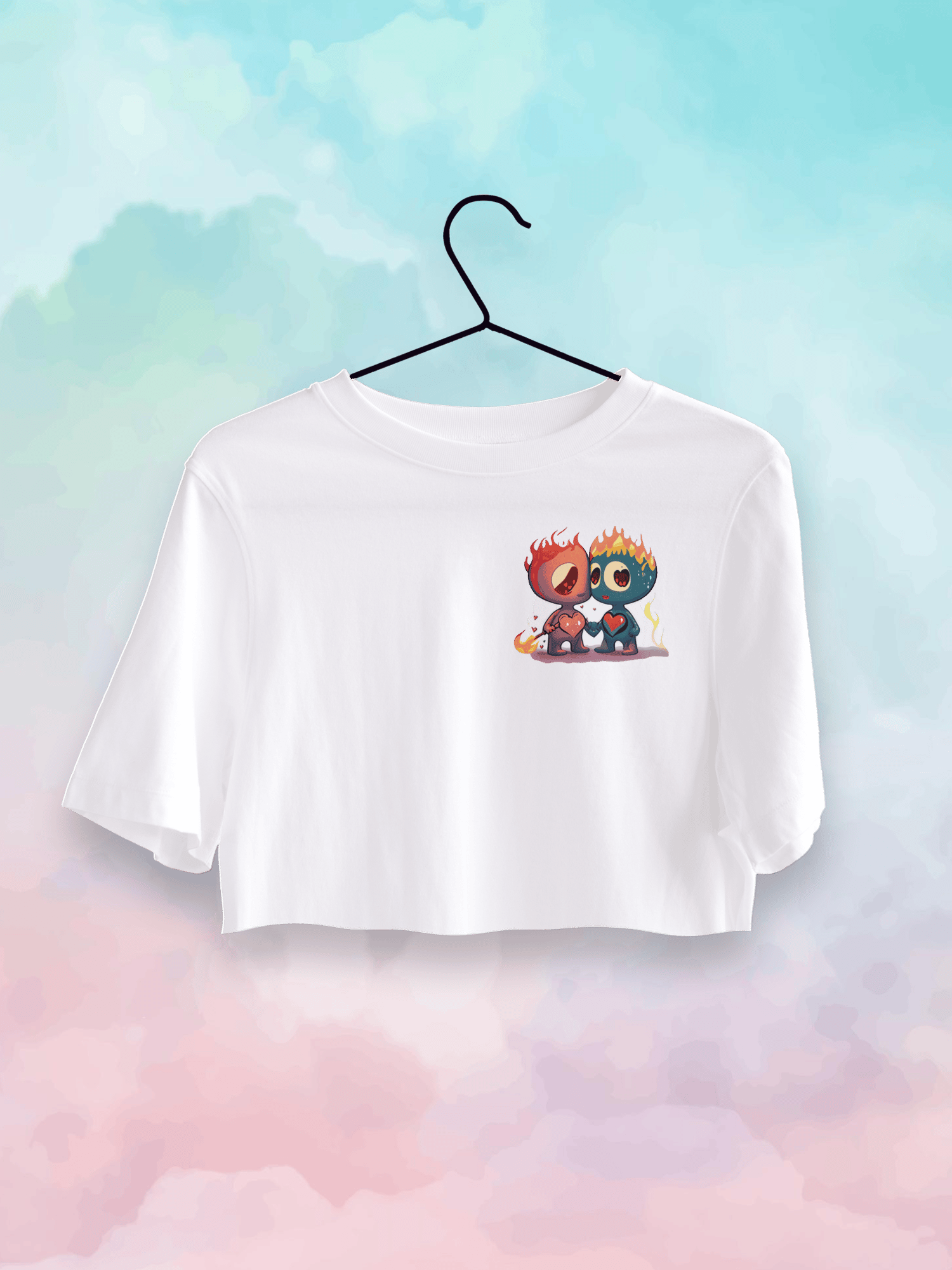 Ateş ve Su Crop Top Oversize 1221819