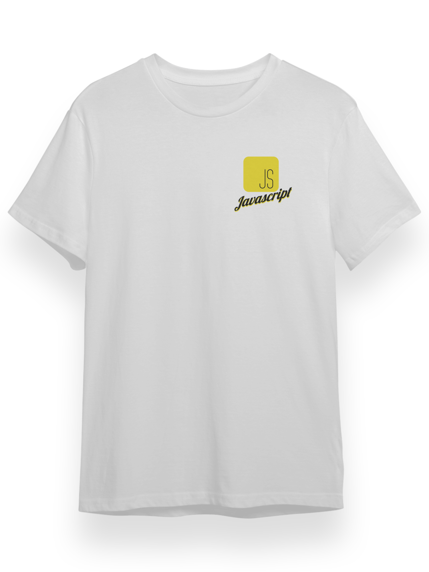 Javascript Baskılı Beyaz Bisiklet Yaka T-shirt