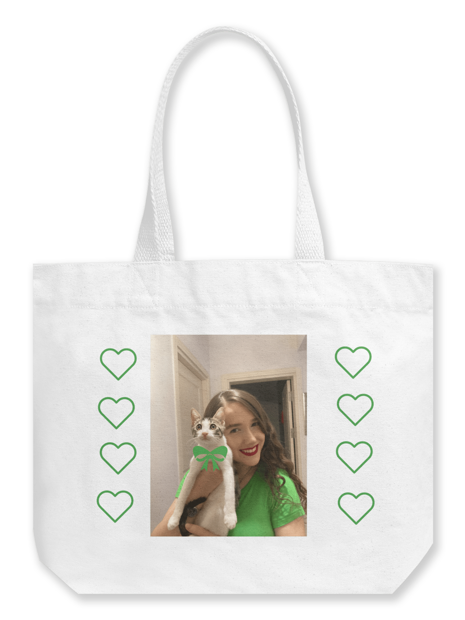 Burcuvazi Kedili Kişiye Özel Büyük Kanvas Çanta 9331729