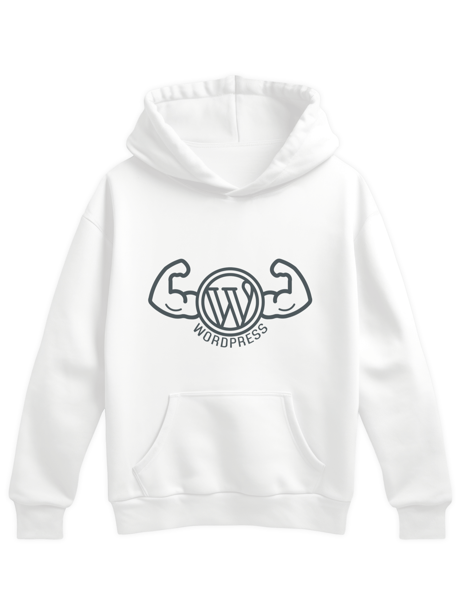 Wordpress logo baskılı beyaz sweatshirt