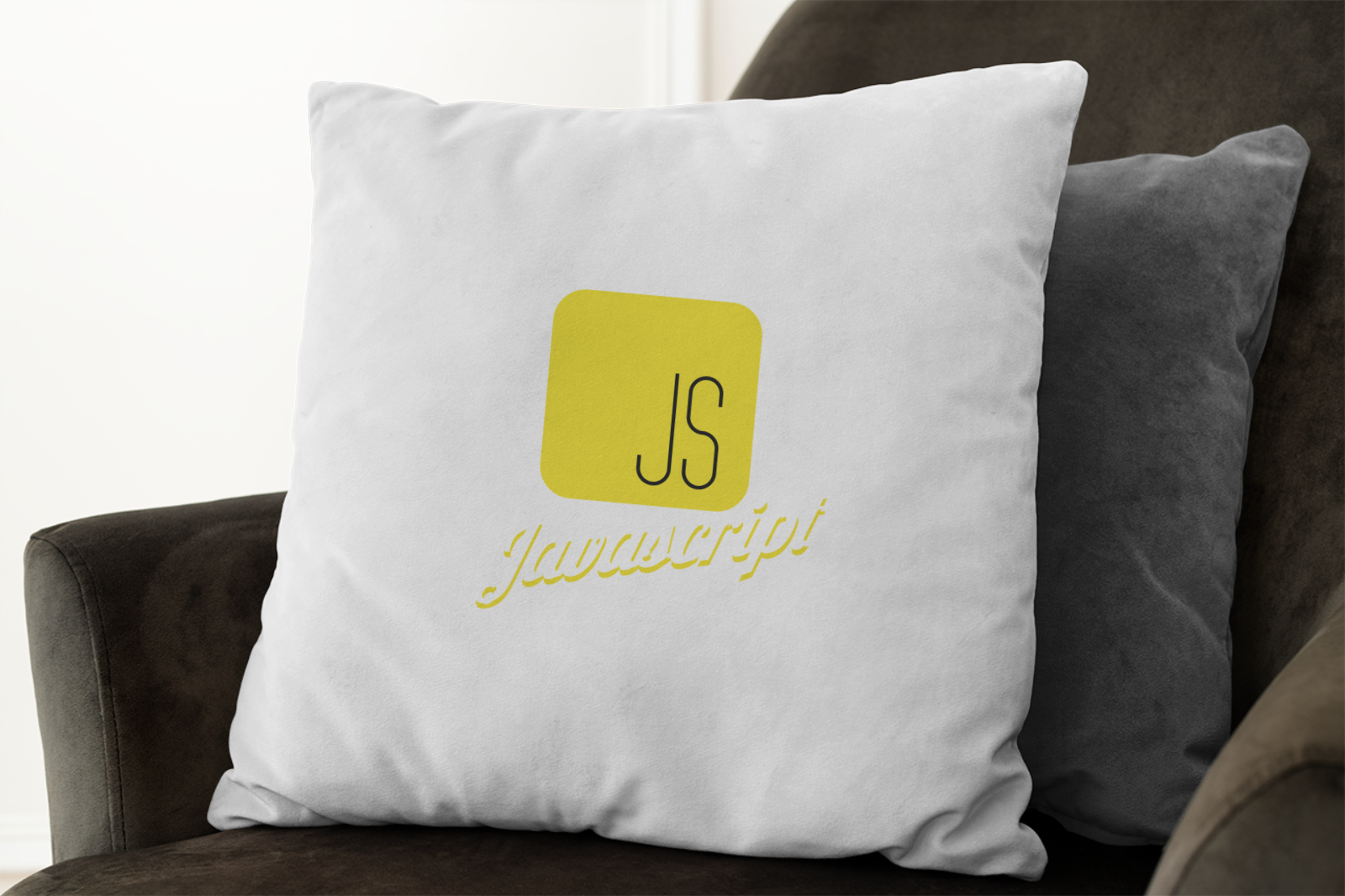 Javascript Baskılı Siyah Yastık
