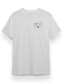Line Art Face Baskılı Beyaz Unisex T-Shirt
