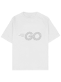 GO ve Binary Code Baskılı Beyaz Oversize Yazılımcı T-shirt